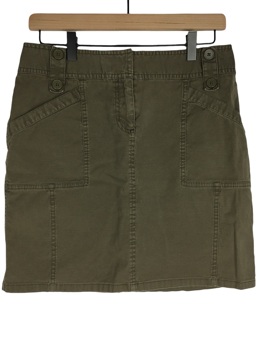 LOFT Mini Skirt Cargo Military Y2K Style Grunge Distressed Pockets Army Size 6